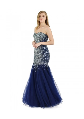 Arabella Navy Long Dress 1012458