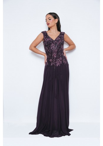 Tye Nightshade Long Dress with Scarf 31013403 Front