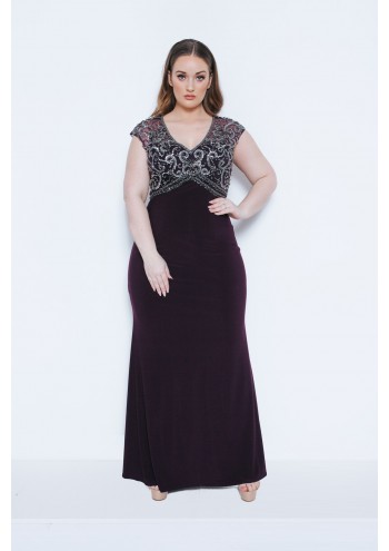 Kiri Nightshade Long Dress with Scarf 31013405 Front