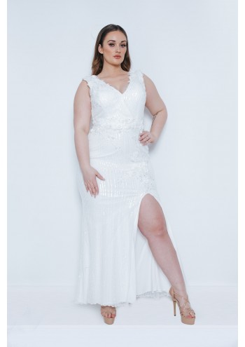 Carys Ivory Long Dress 31013407 Front